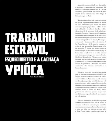 Texto do professor e quadrinista Marcelo D'Salete: Trabalho escravo, esquecimento e a cachaça Ypióca.