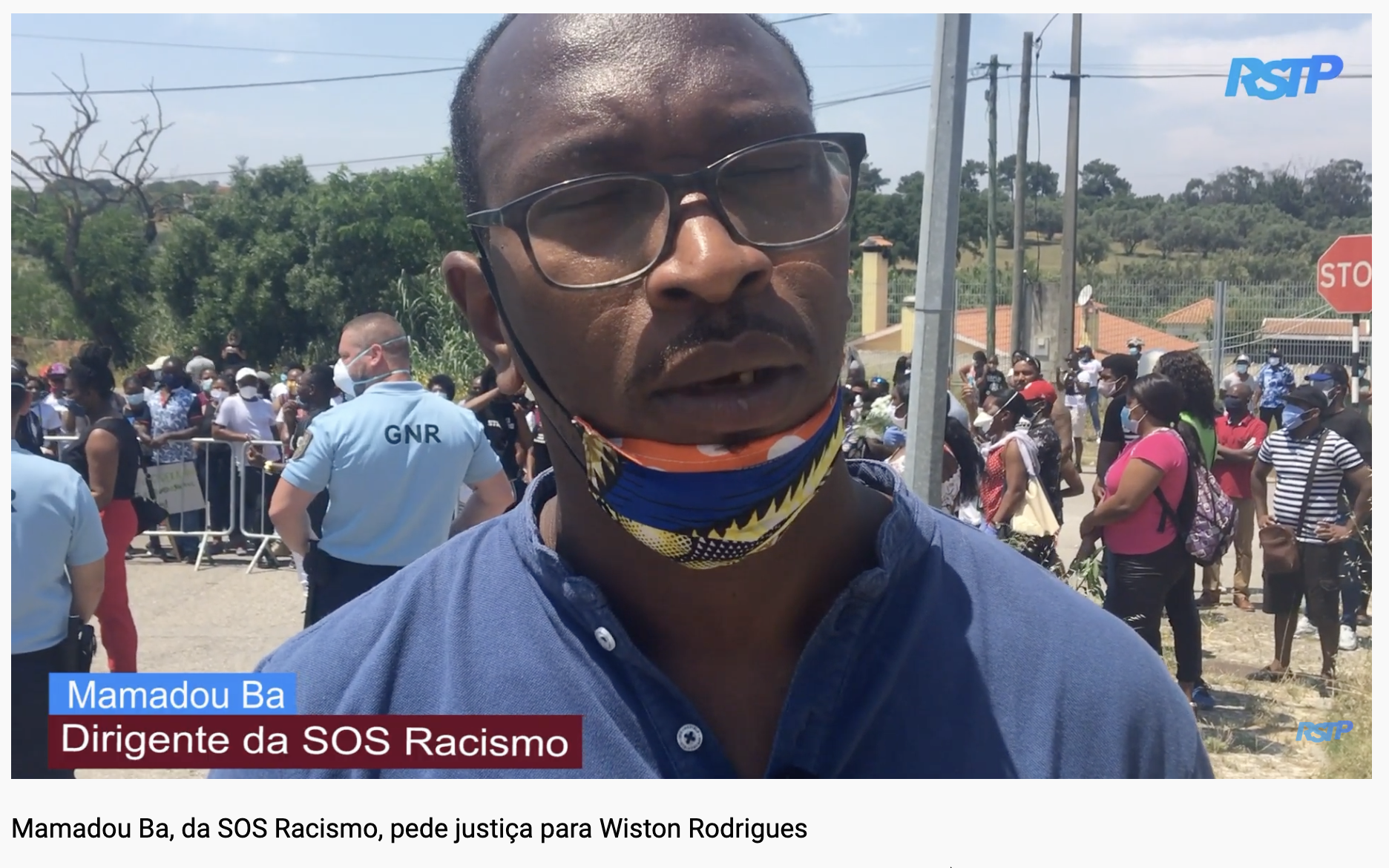 Mamadou Ba, da SOS Racismo - captura de ecrã YouTube, feita pelo autor